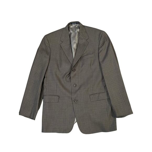 Austin Reed 44S Brown Houndstooth Wool Blazer | 3-Button Sport Coat - Picture 1 of 9